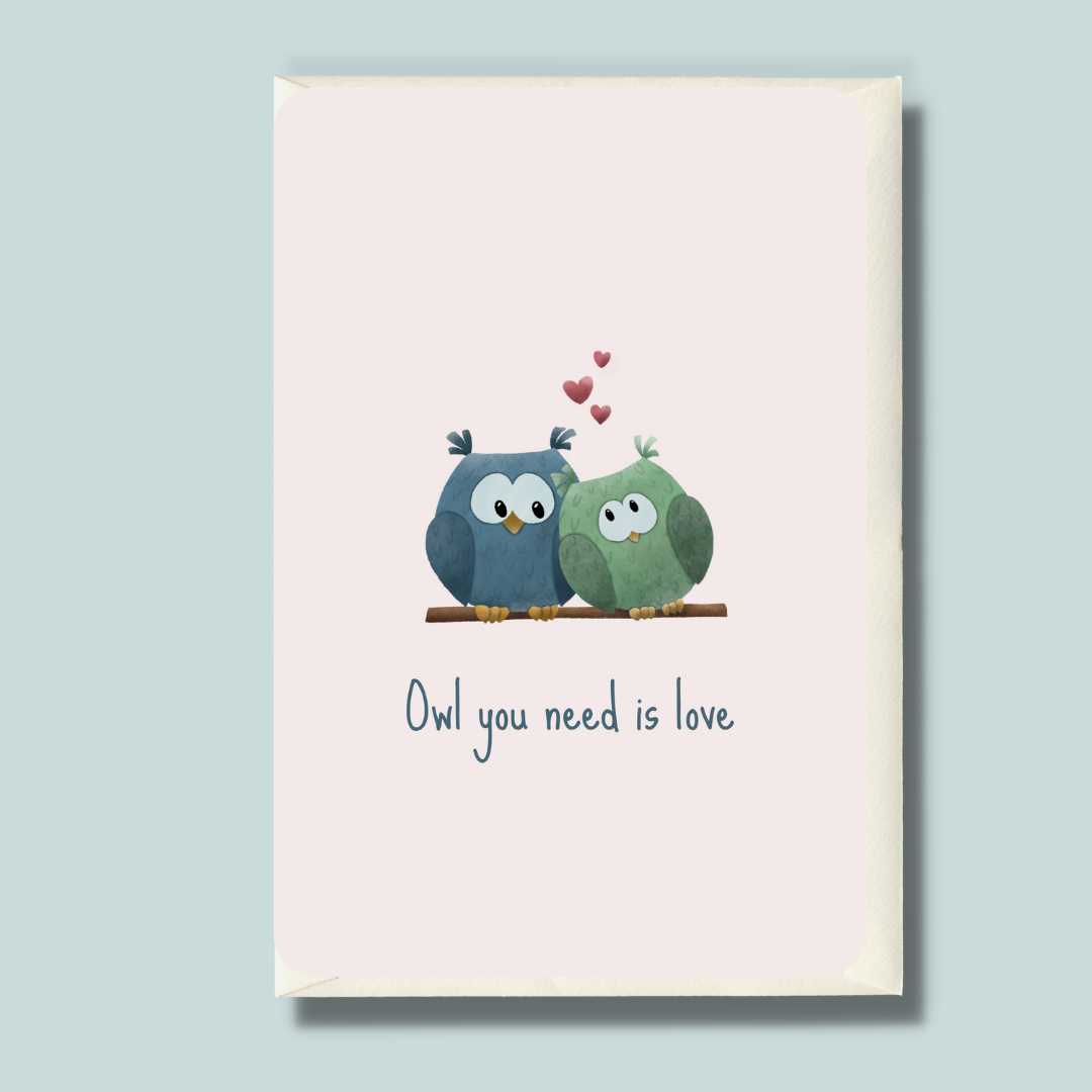 kaart + envelop | owl you need is love