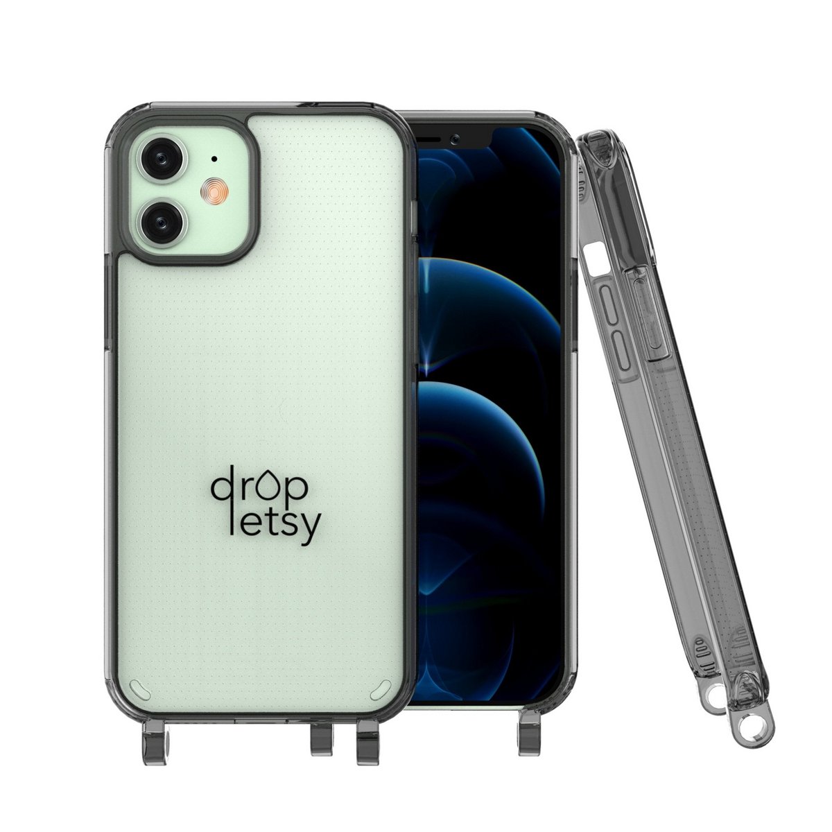 Etui na telefon iPhone 12 Series SZARE przezroczyste