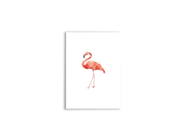 Lykønskningskort flamingo med konvolut
