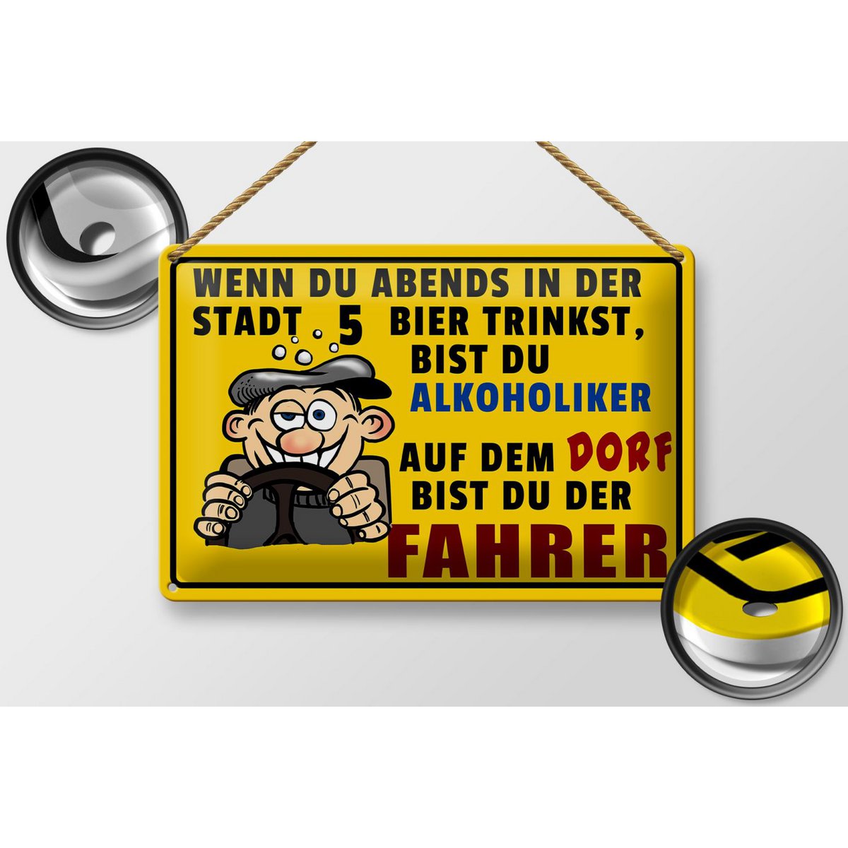 Tinnen bord 30x20cm als je 's avonds 5 biertjes drinkt