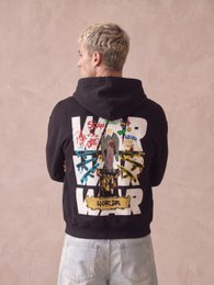 Felpa con Cappuccio 330g Boxy Fit War — Streetwear fabriqué en Italie