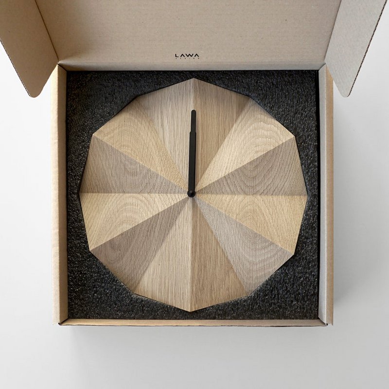 Wooden Delta Clock in Oak