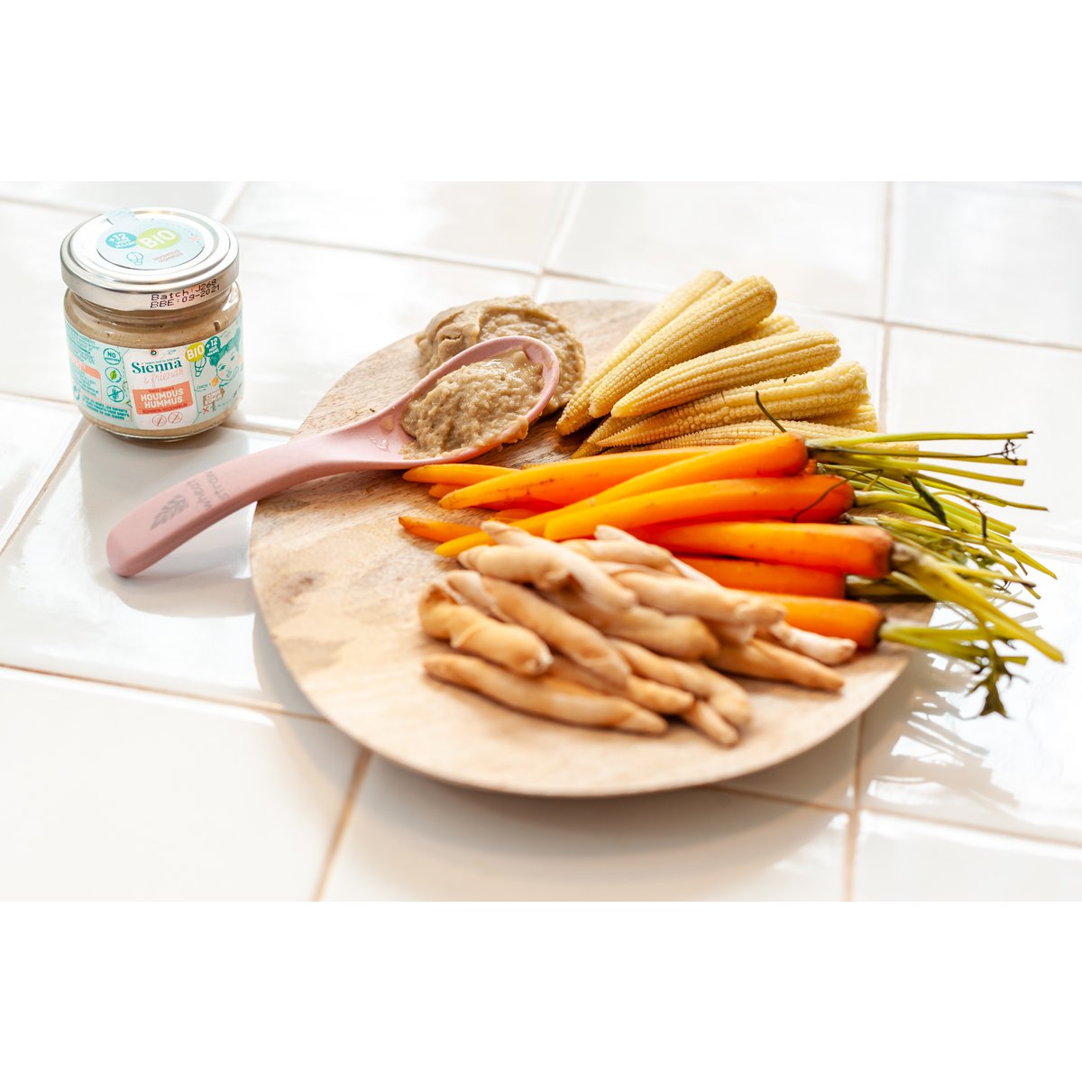 HUMMUS WITH CUMIN AND ROSEMARY FOR BABIES - NO SALT ADDED - NO ADDITIVES - 90G - FROM 12 MONTHS