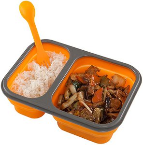 Adler AD 6707 Lunch Box Silicone Container 2 Compartments Orange Multicolored One Size