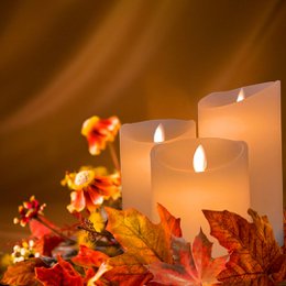 Rechargeable LED candles with moving flame - 3 pieces