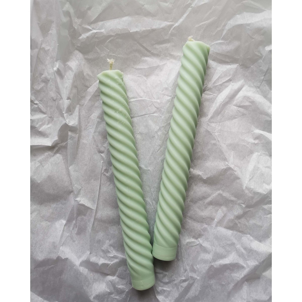 Duo de velas cónicas en espiral (tesoro turquesa) | vela de la cena