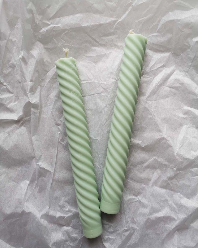 Candele Duo Spiral Taper (Tesoro Turchese) | candela per la cena