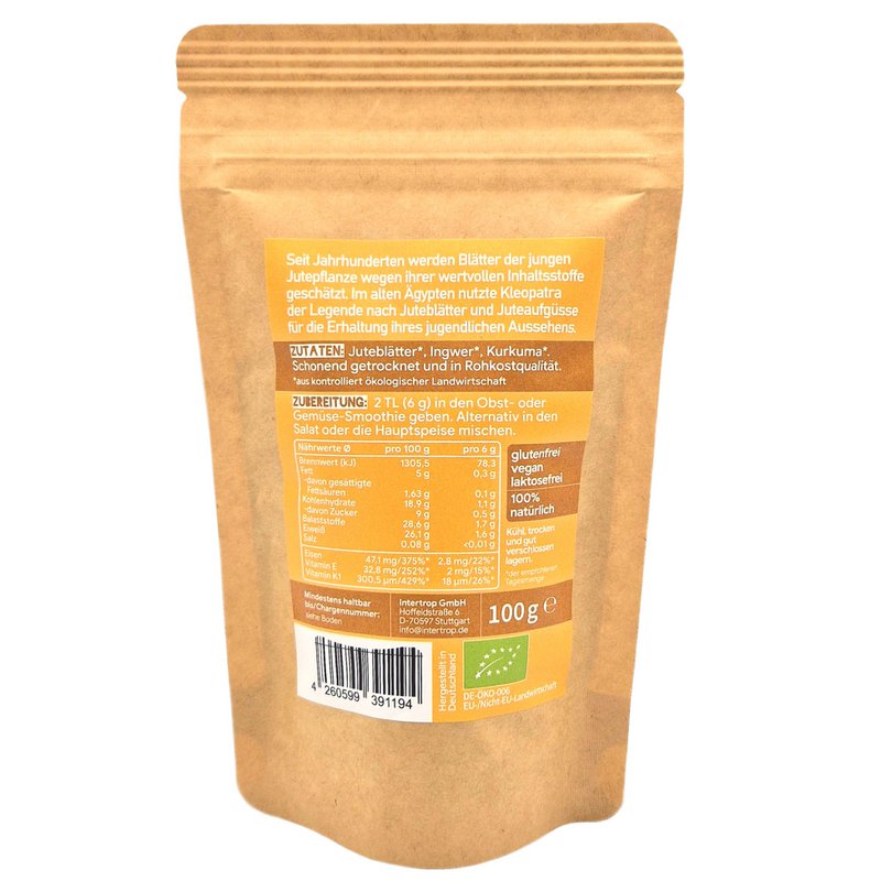 Organiczny imbir z juty w proszku z kurkumą