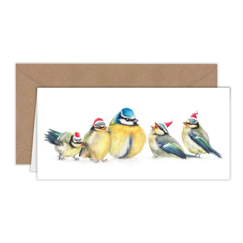 Tarjeta de Navidad, Tarjeta navideña de pájaros, Tarjetas de felicitación de animales