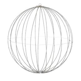 A large, round, silver-colored Christmas lighting ball with classic white LED lights, measuring approximately 60 cm in diameter.