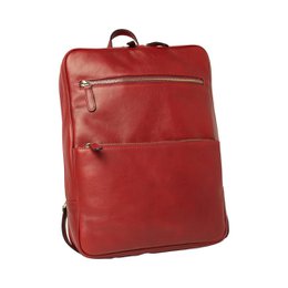 Leather backpack with backside troller strap- Brown