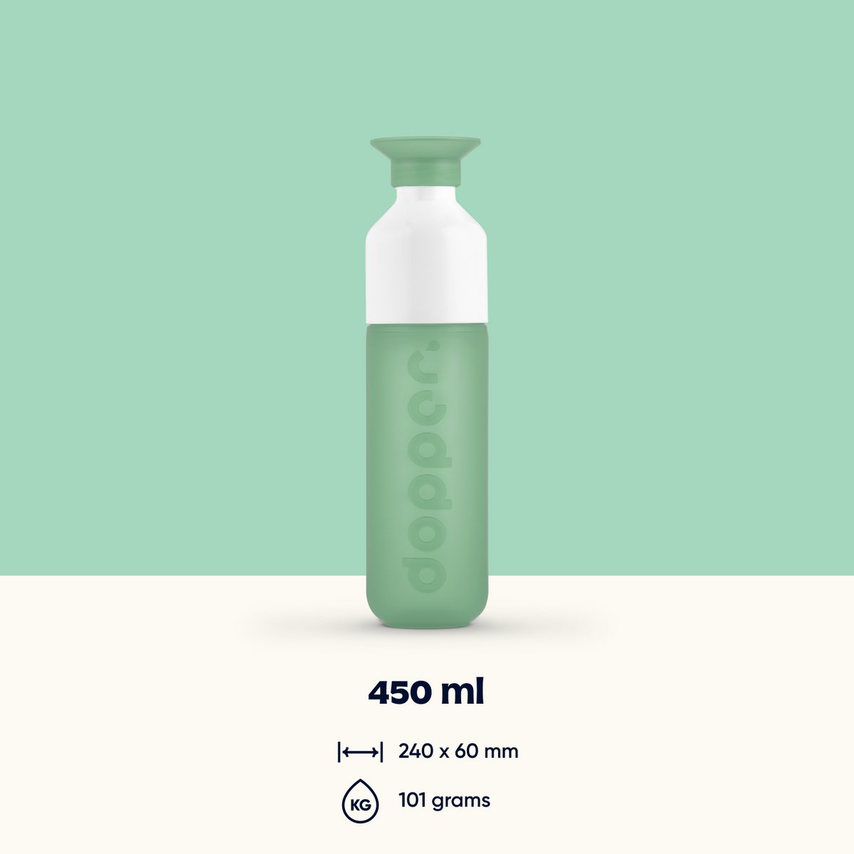 Dopper Original Botella de Agua Reutilizable Moody Mint 450ml