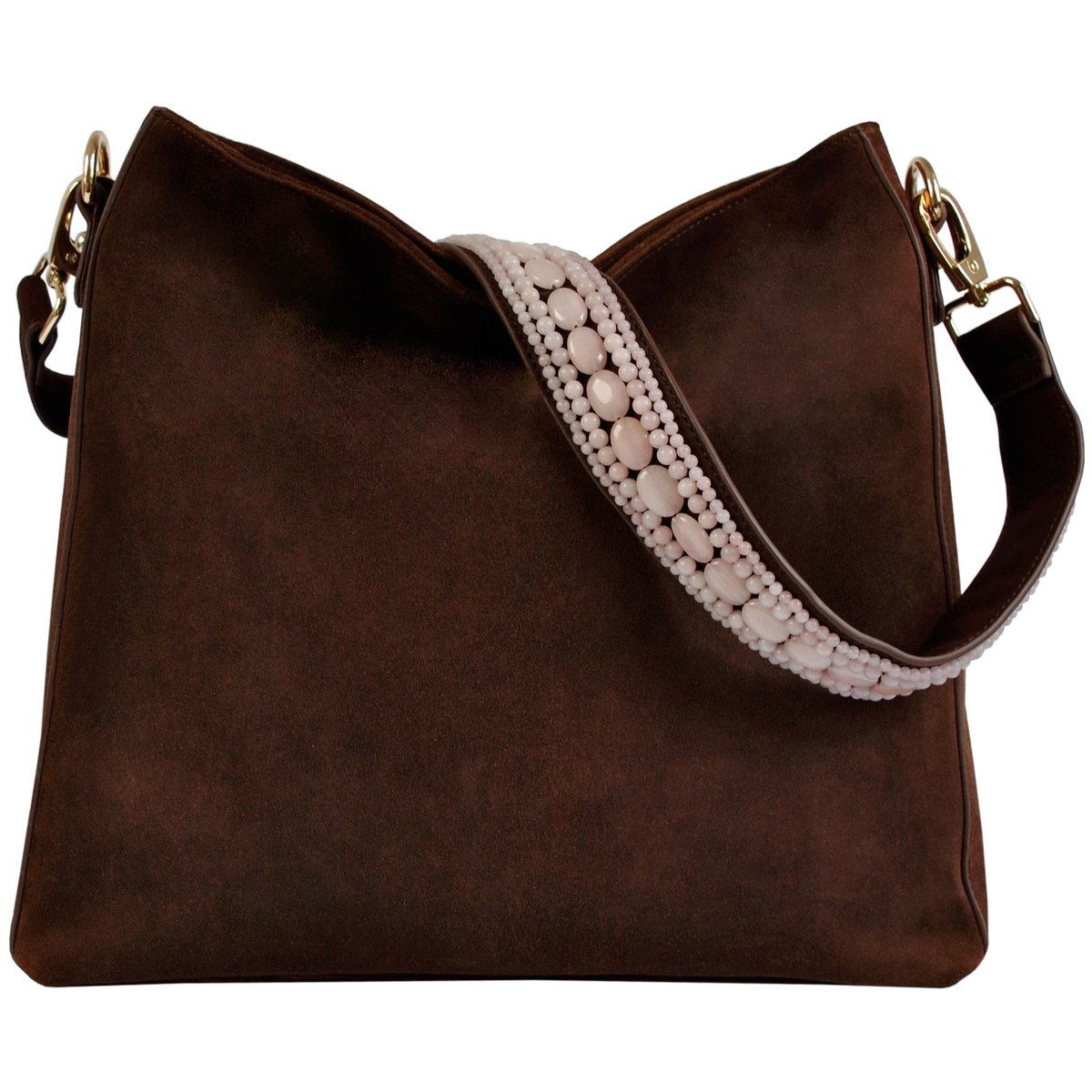 BOHO IBIZA BAG - Tracolla Rose (70cm) + Borsa Suede (Cacao)