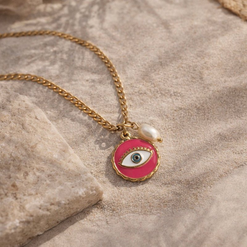 Amalfi Eye Pearl - Figaro Eye og barok perlehalskæde