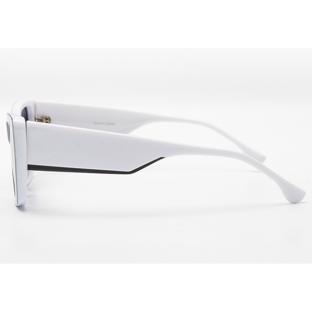 Schwarze Cat-Eye-Sonnenbrille mit Farbverlauf – weißes Rahmendetail | UV400 | Boutique-Brillen
