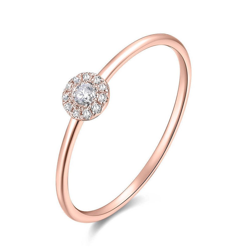 Anillo Pavé II con diamantes, oro rosa de 18 K