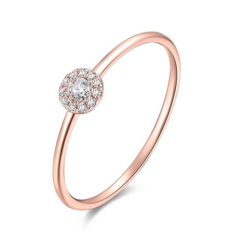Ring Pavé II mit Diamanten, 18 K Roségold