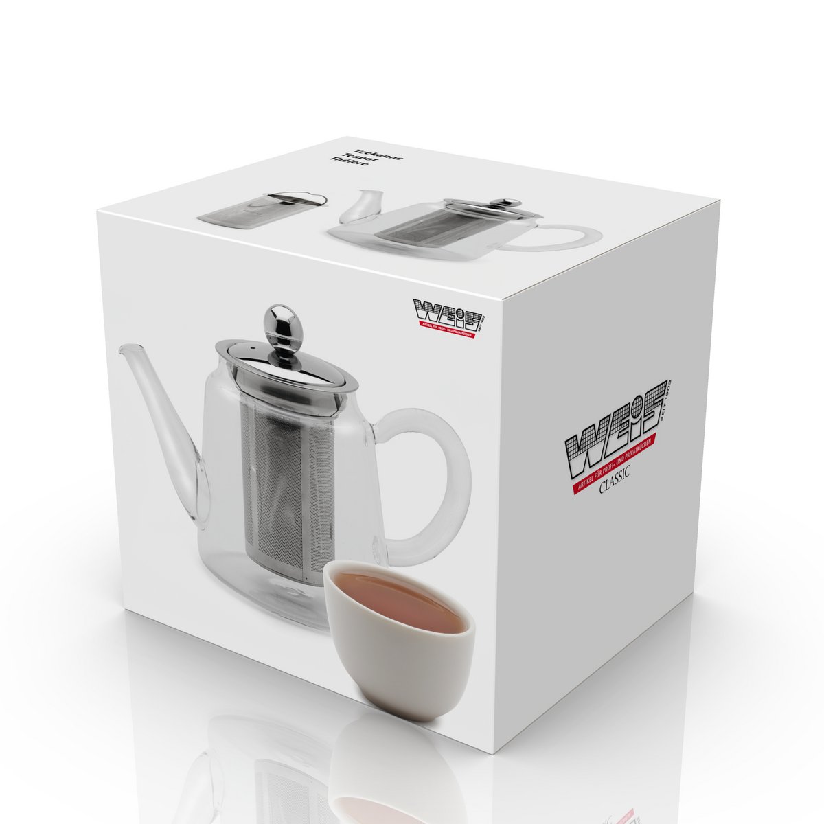 Borosilicate glass teapot with tea filter 250 ml