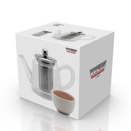 Czajnik ze szkła borokrzemianowego z filtrem do herbaty 250 ml