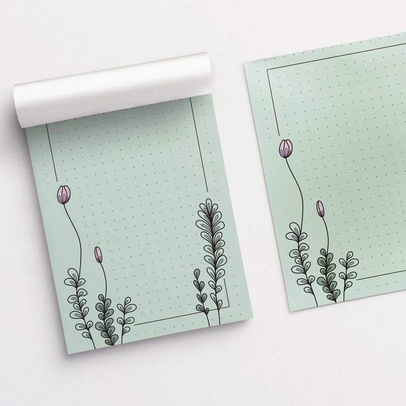 taccuino magnetico DIN A7, verde, motivo muschio