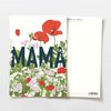 Moederdagkaart MAMA met rode en paarse wilde bloemen