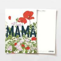 Mother's Day card MAMA with red and purple wildflowers