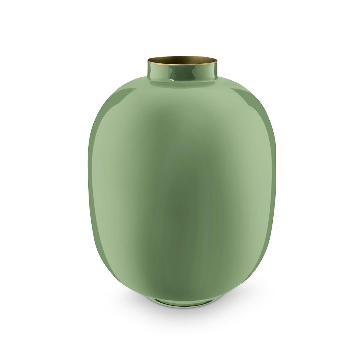 Vase Metal Mid Green 32cm