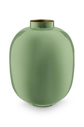Vase Metal Mid Green 32cm