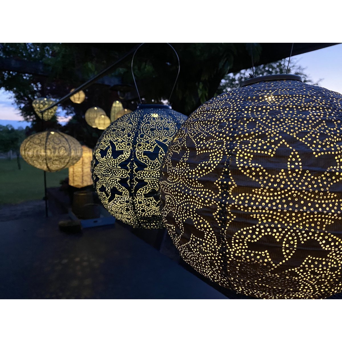Lumiz Solar Lampion Marrakesh Round - Solarne oświetlenie ogrodowe - 30 cm - Taupe