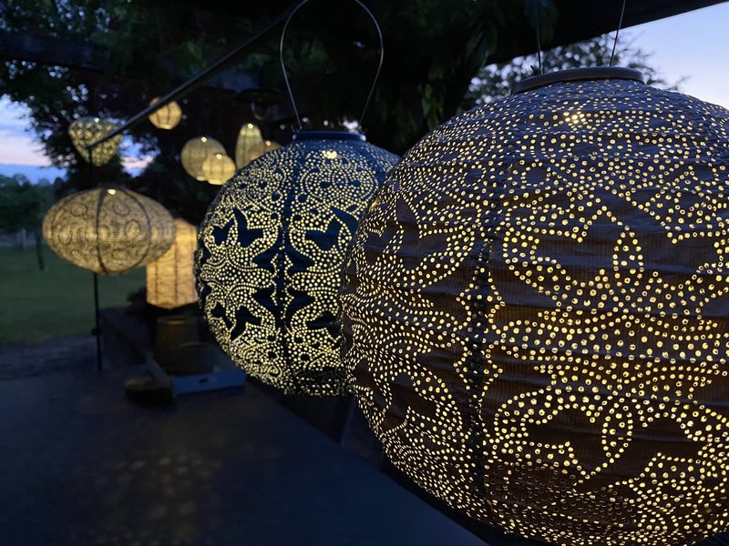 Lumiz Solar Lampion Marrakesh Round - Solarne oświetlenie ogrodowe - 30 cm - Taupe