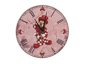 Wanduhr aus Holz Clown Ø24cm