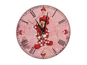 Wanduhr aus Holz Clown Ø24cm
