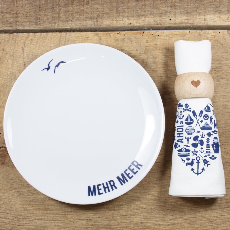 maritime half-linen napkin heart "Nordic by Heart"