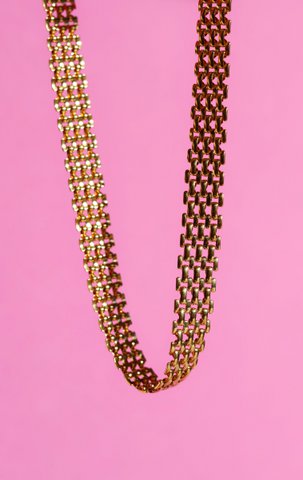 Oliveira - Gold Silver Mesh Choker Necklace