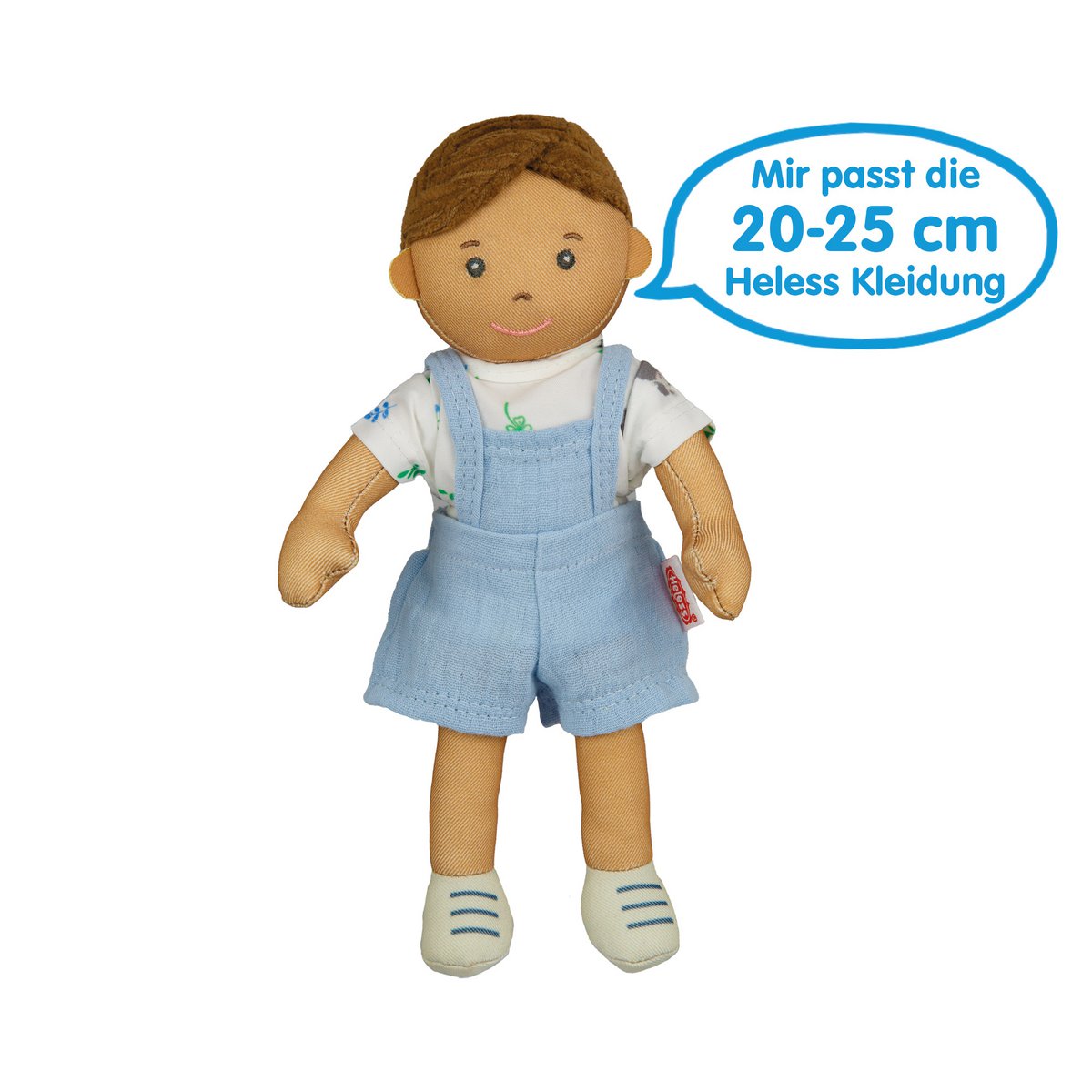 Fabric Doll '' Ben '' con outfit per indossare e decollare, 22 cm