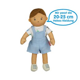Stof Doll '' Ben '' med outfit til at sætte på og tage af, 22 cm
