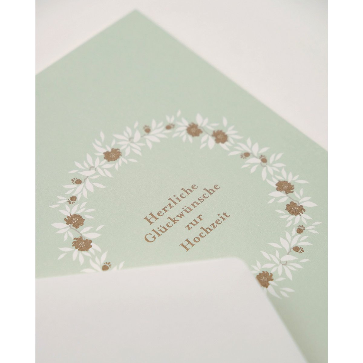 Hochzeitskarte Goldene Blüten