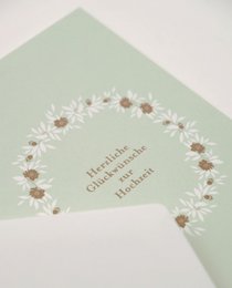 Hochzeitskarte Goldene Blüten