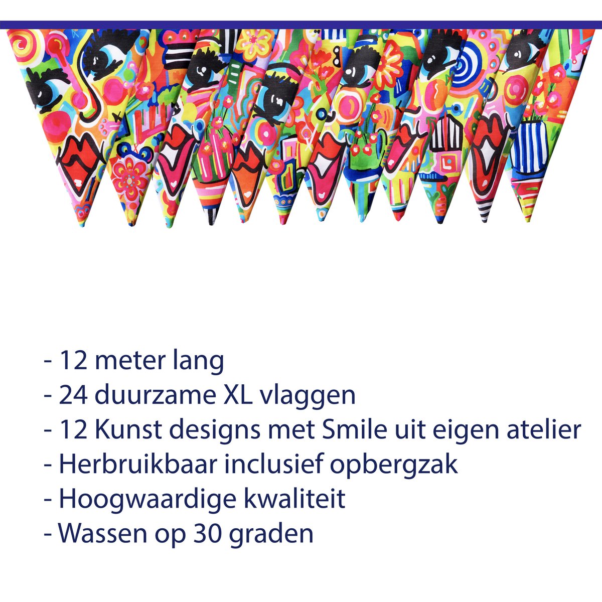 Puk Art® | Stoffen Slinger | Pop Art | Dubbelzijdig • 12 meter