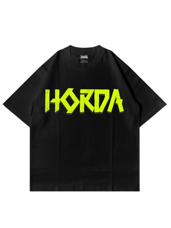 T-Shirt Tapeflow Black Boxy Fit 220 GSM Horda Brand