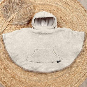Beige/fleece badstof poncho