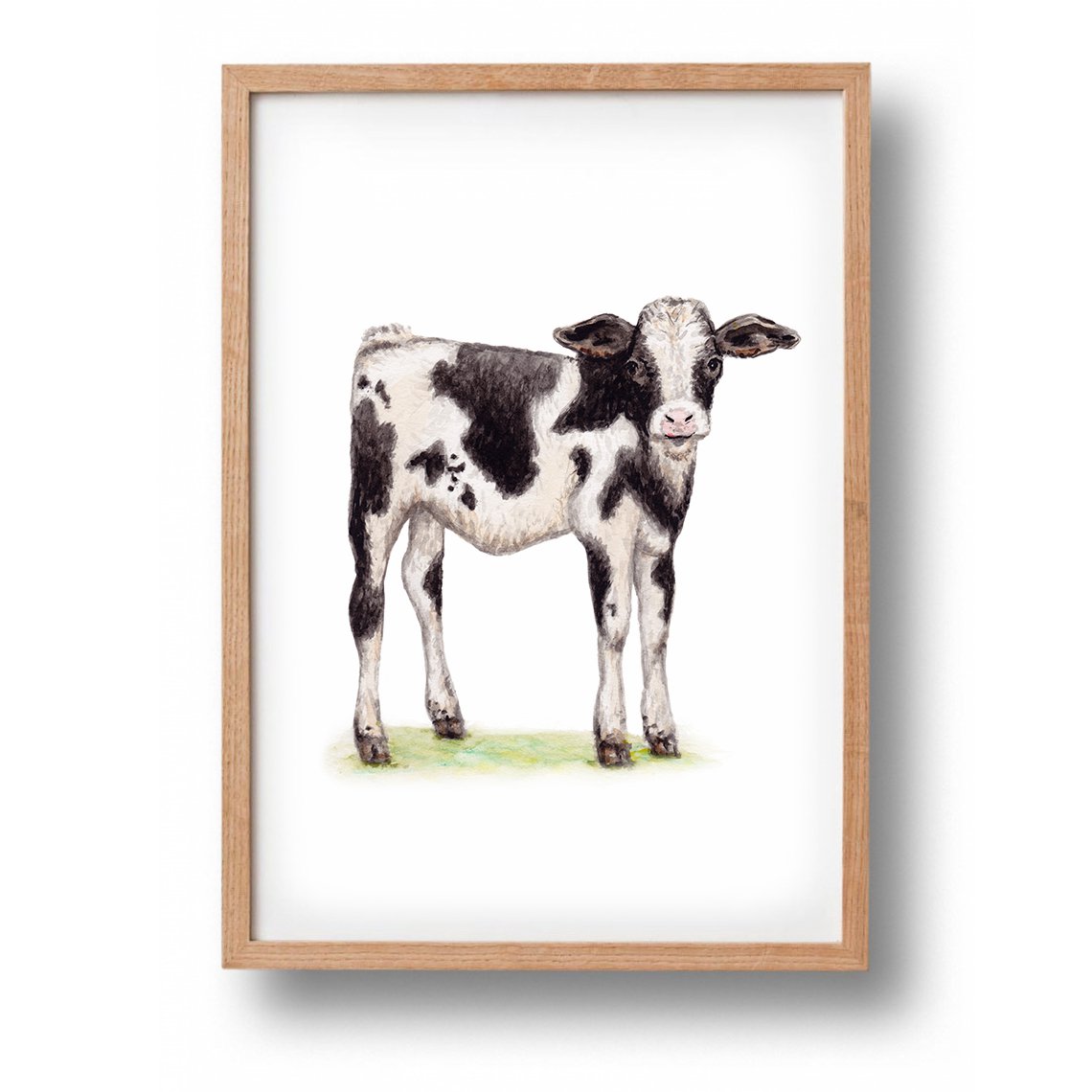 Animal poster calf - A4 - nursery nursery - maternity gift - wall decoration - hand-painted by Mies with watercolor