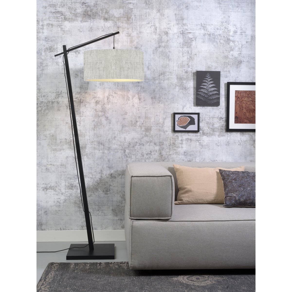 Vloerlamp Andes zw. 4723 l.linnen