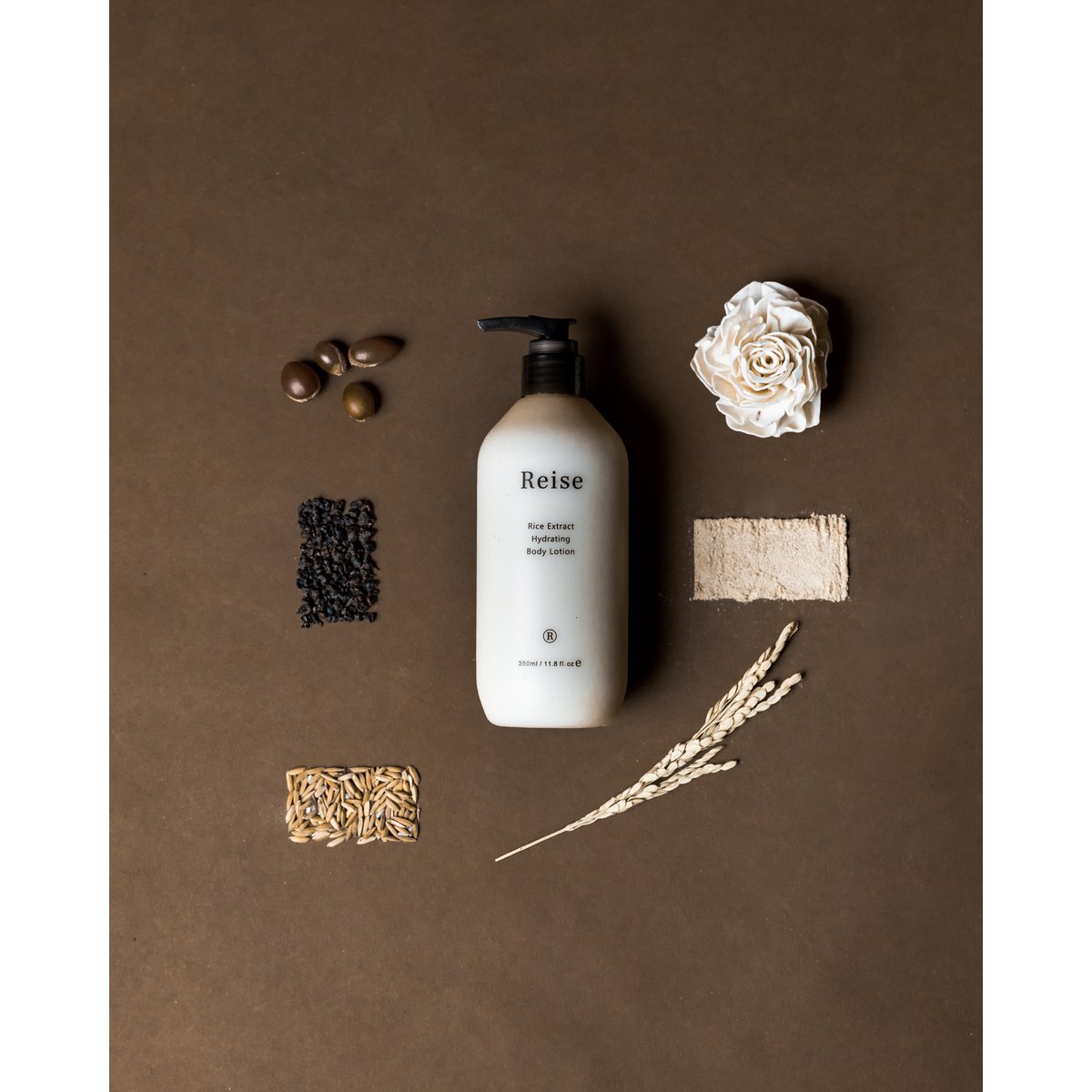 Loción corporal hidratante con extracto de arroz