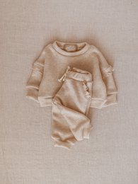 Pantaloni sportivi / volant da ragazza - Crema