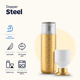 Dopper Steel fles 490 ml Goud