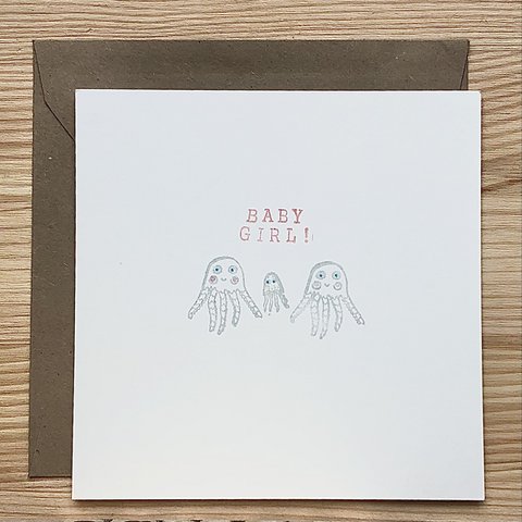 Kaart Baby Girl Fam van Drie