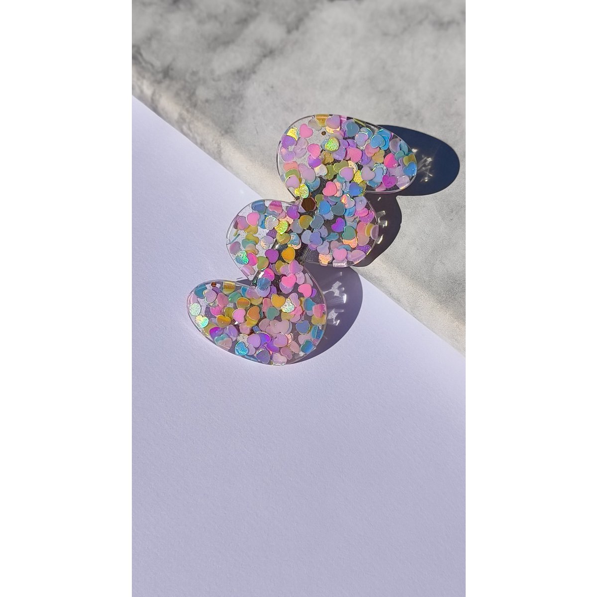 ⋒ RESIN HAIR CLIP PACK -  HEARTS (9 ITEMS) ⋒