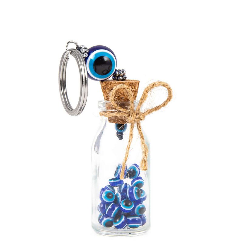 Glass key rings - blue - 12 x 3cm