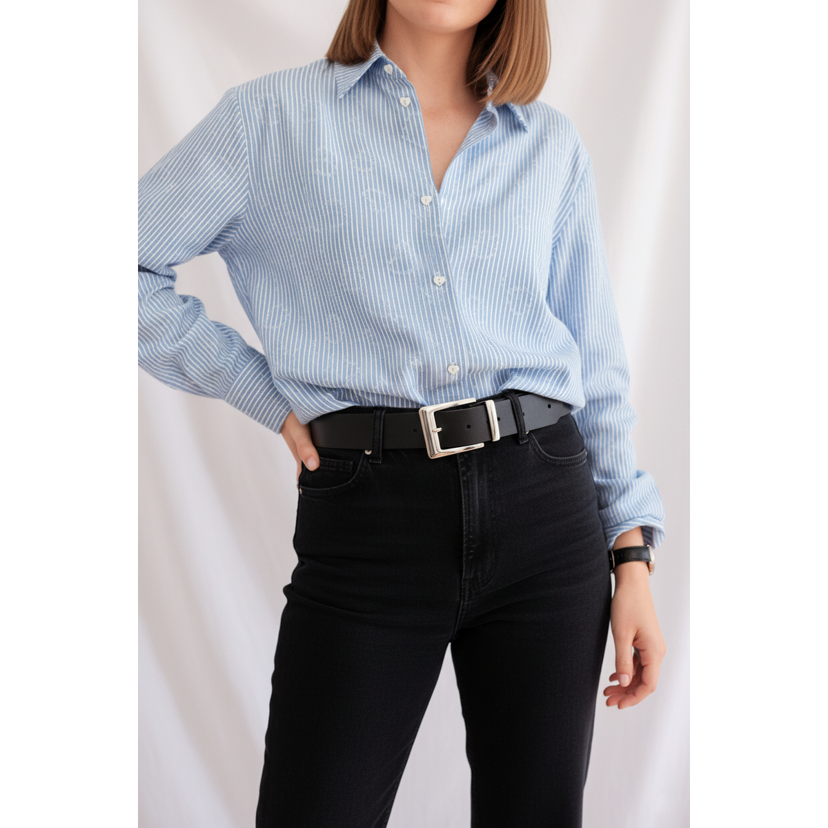 Camicia e cuori a strisce di cotone